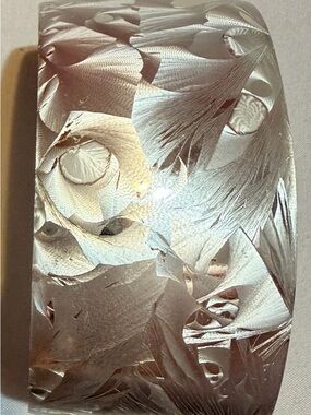 Silver Metallic Textured Cuff bangle bracelet